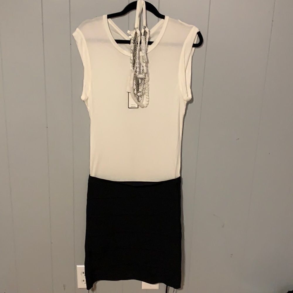 NWT BCBGmaxAzria Black & White Dress Size Medium